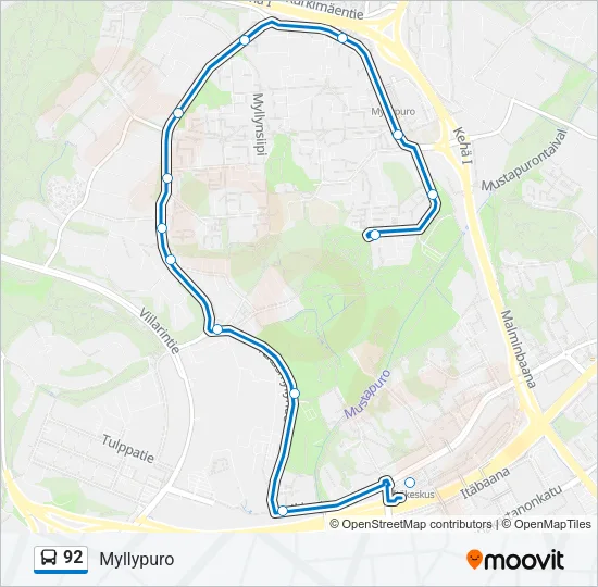 92 Bus Line Map