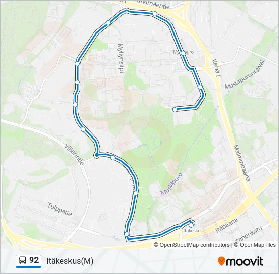 92 Bus Line Map