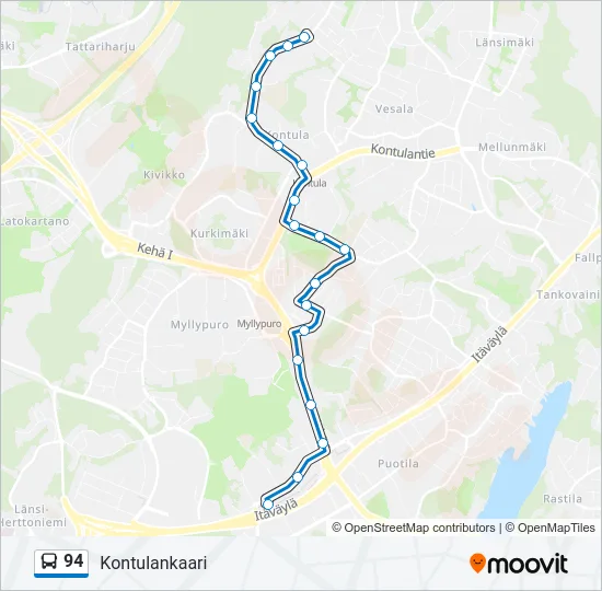 94 Bus Line Map