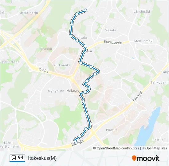 94 Bus Line Map