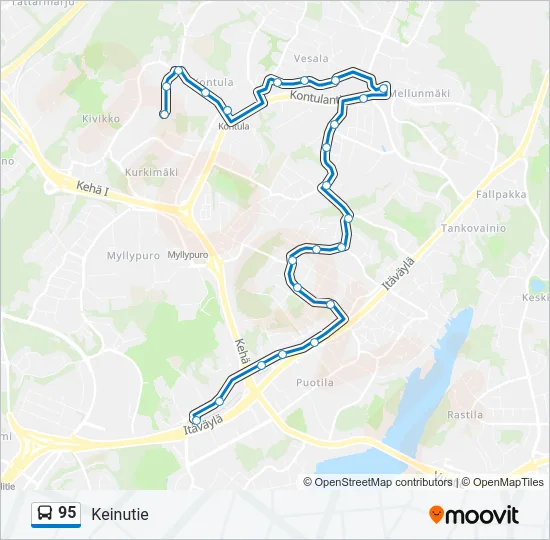 95 Bus Line Map