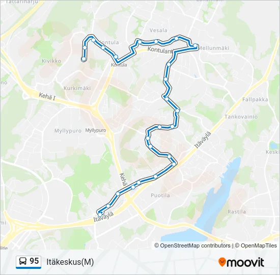 95 Bus Line Map