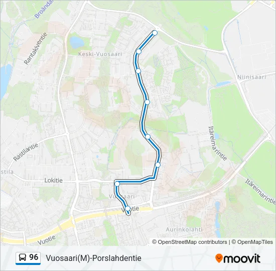 96 Bus Line Map
