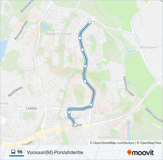 96 bus Line Map