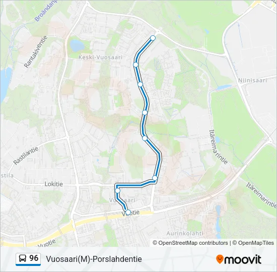 96 Bus Line Map