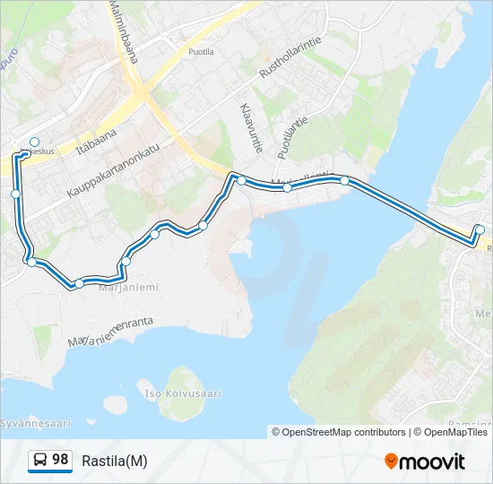 98 Bus Line Map