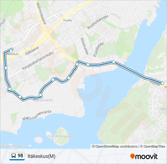 98 bus Line Map