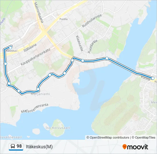 98 Bus Line Map