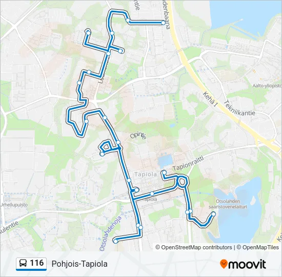 116 Bus Line Map