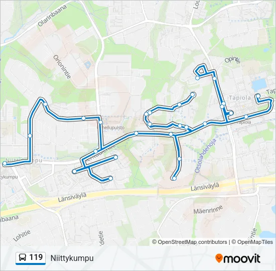 119 Bus Line Map