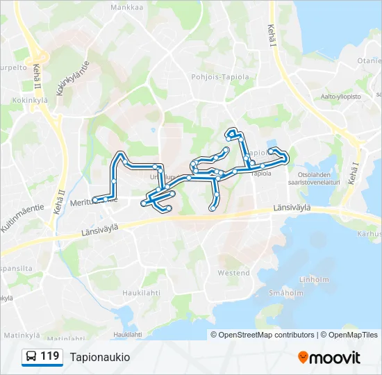 119 Bus Line Map