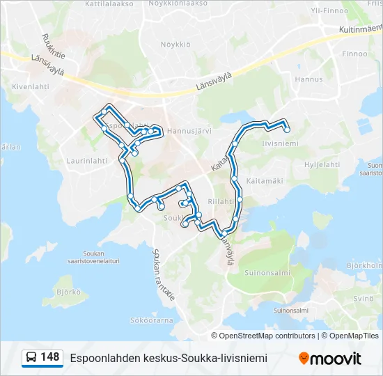 148 Bus Line Map