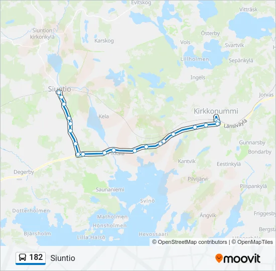 182 Bus Line Map