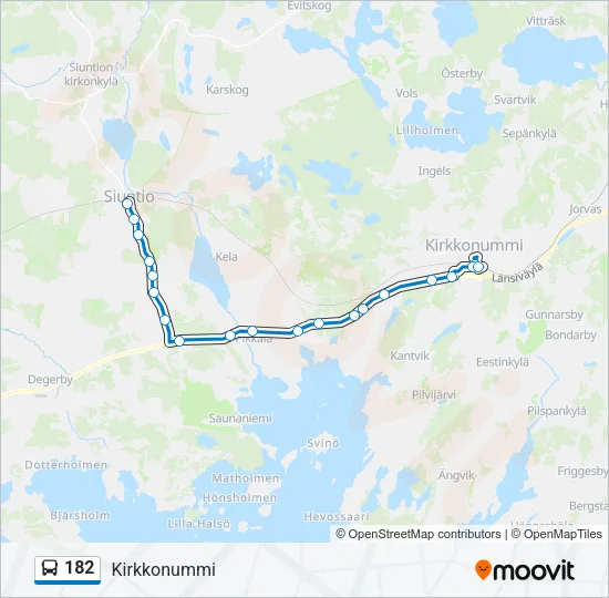 182 Bus Line Map