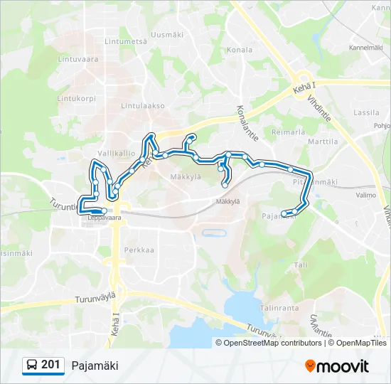 201 Bus Line Map