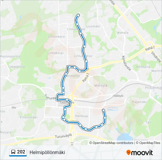 202 Bus Line Map