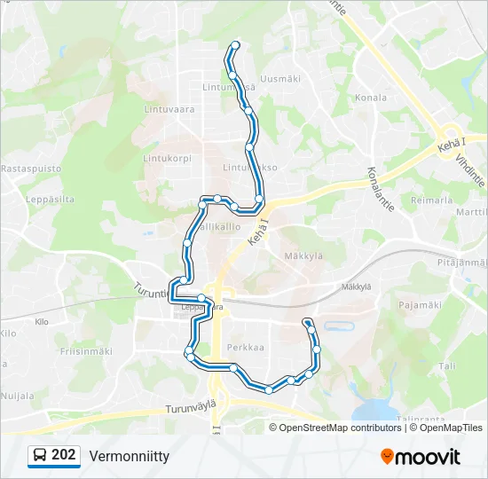 202 Bus Line Map