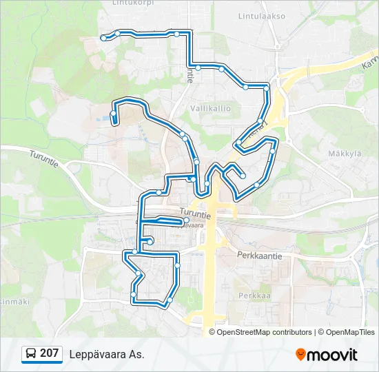 207 Bus Line Map