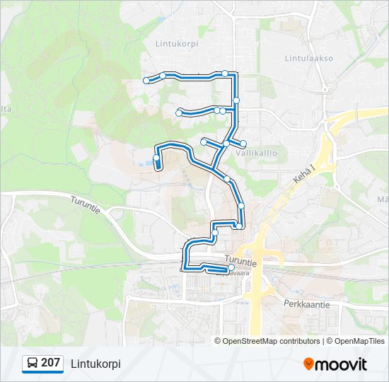 207 bus Line Map