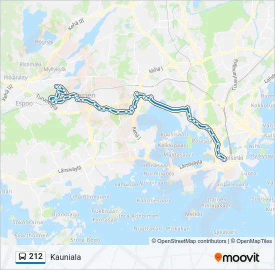 212 Bus Line Map