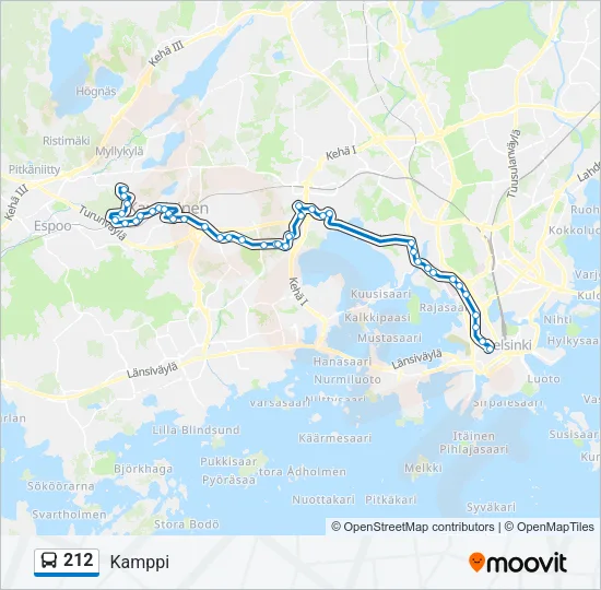 212 Bus Line Map