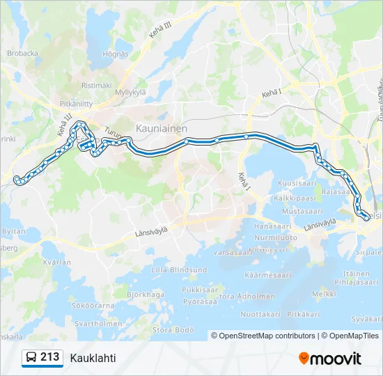 213 Bus Line Map