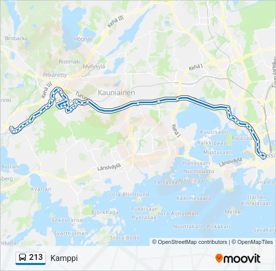 213 Bus Line Map