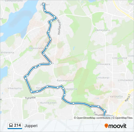 214 Bus Line Map