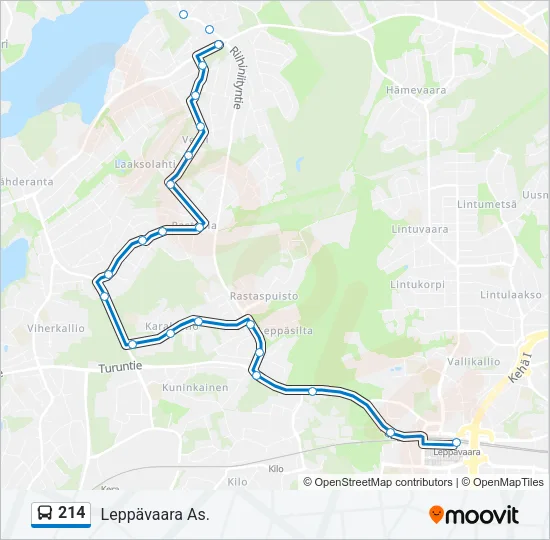 214 Bus Line Map