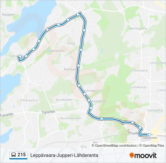 215 Bus Line Map