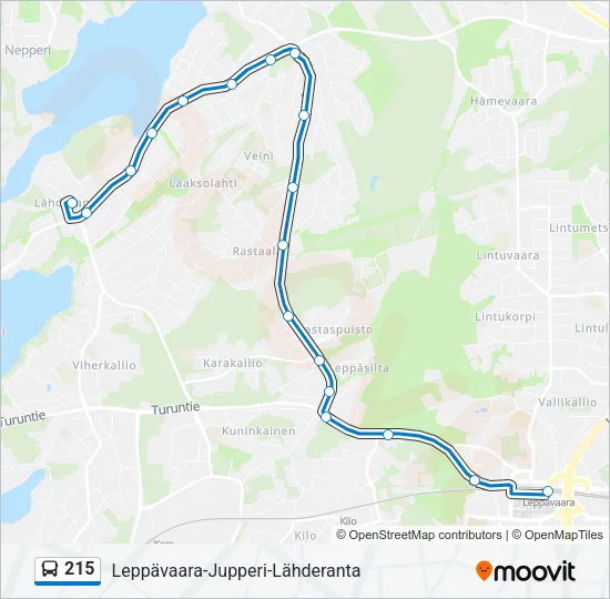 215 Bus Line Map