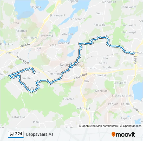224 Bus Line Map