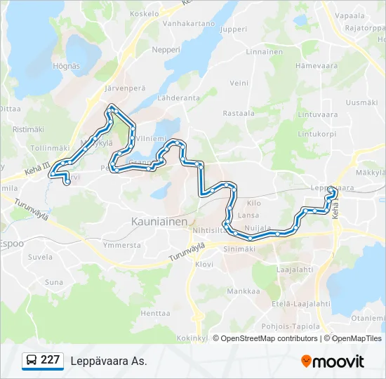 227 Bus Line Map