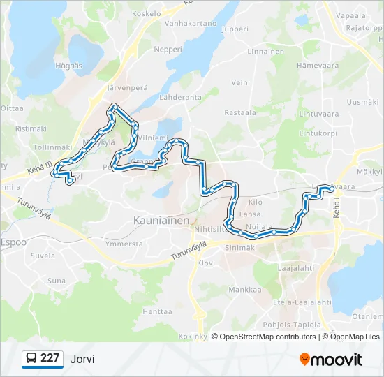 227 Bus Line Map