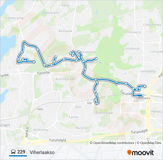229 Bus Line Map
