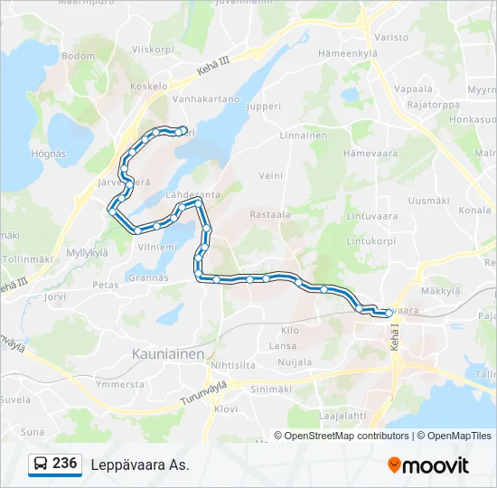 236 Bus Line Map