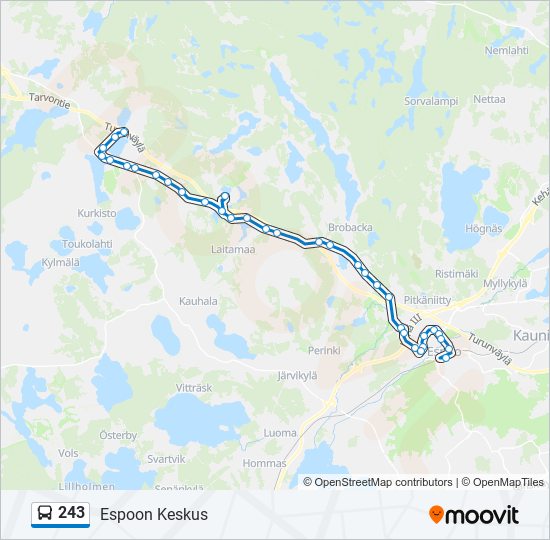 243 bus Line Map