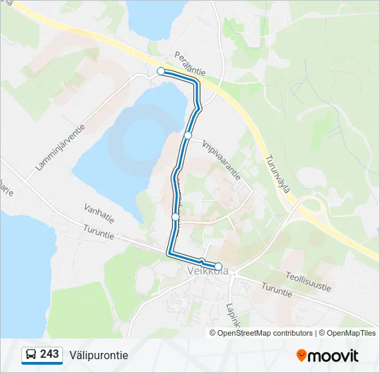 243 bussi -linjakartta