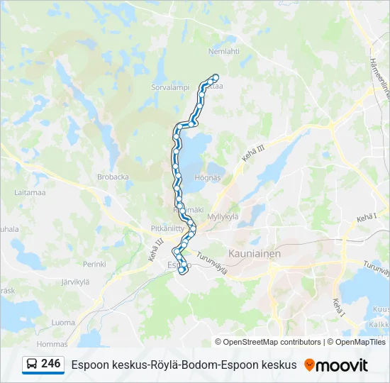 246 Bus Line Map