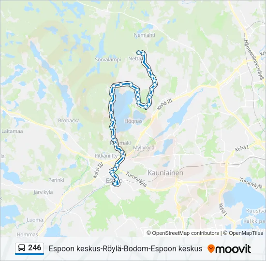 246 Bus Line Map