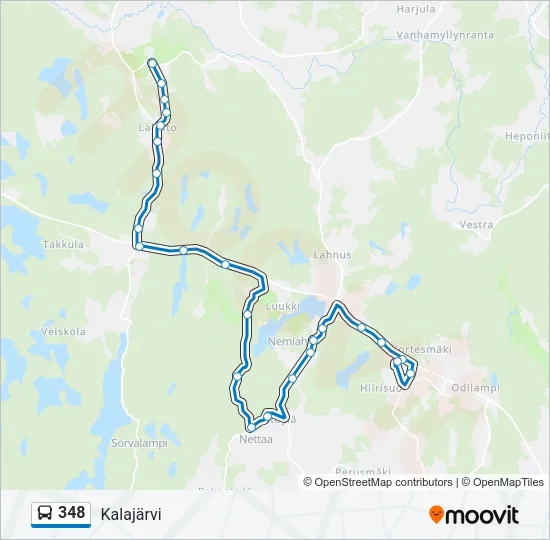 348 Bus Line Map