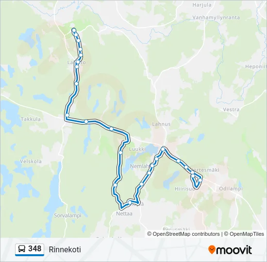 348 Bus Line Map