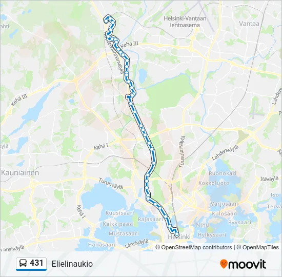 431 Bus Line Map