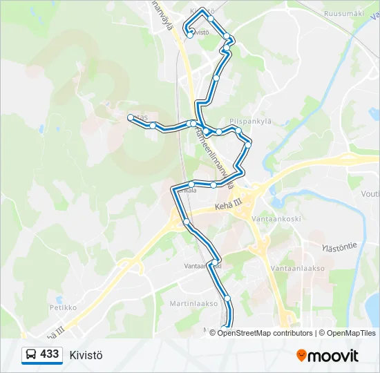 433 Bus Line Map