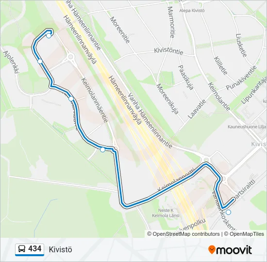 434 Bus Line Map