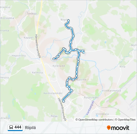 444 Bus Line Map