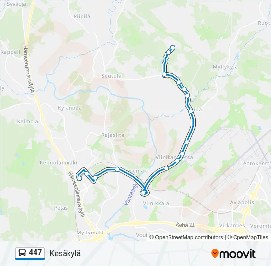 447 Bus Line Map