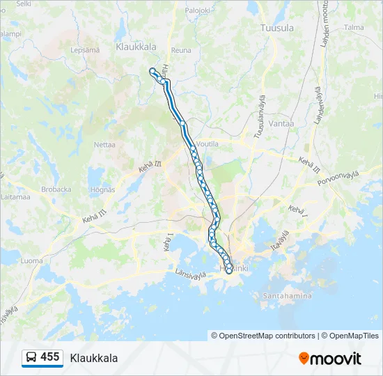 455 Bus Line Map