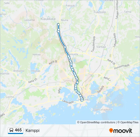 465 Bus Line Map