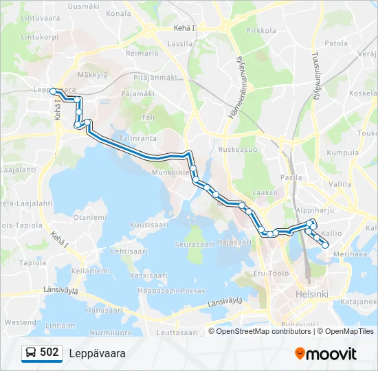 502 Bus Line Map